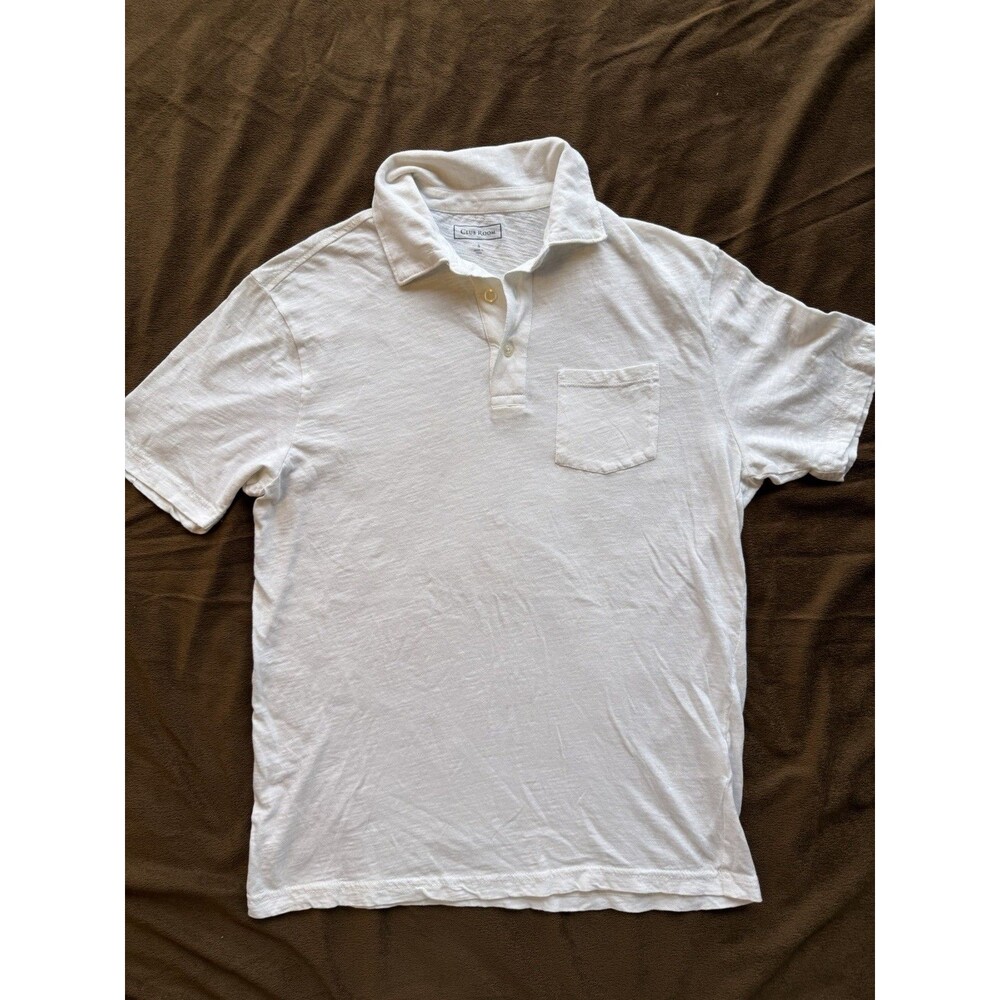Club Room Polo Shirt Men's S White 100% Cotton Short Sleeve Collared Pocket